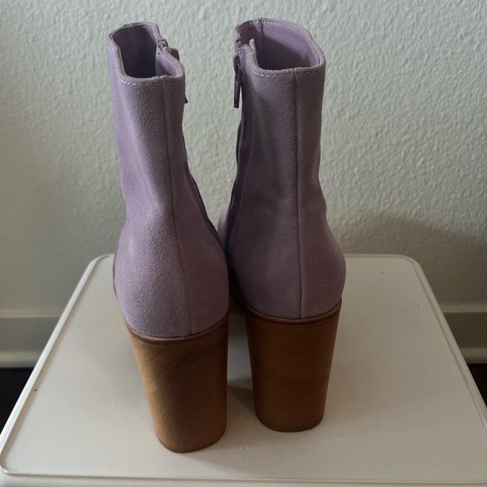 Charlotte Stone Paz Lilac Suede Platform Boots - Picture 4 of 5